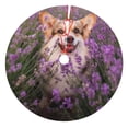 thumbnail image 1 of Kll 48" Christmas Tree Skirt Dog In Lavender Flowers Xmas Tree Skirts Mat For New Year Xmas Holiday Party Indoor Outdoor Home Decoration, 1 of 9