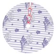 thumbnail image 1 of Kll 48" Christmas Tree Skirt Stripes And Sprigs Of Lavender Xmas Tree Skirts Mat For New Year Xmas Holiday Party Indoor Outdoor Home Decoration, 1 of 9