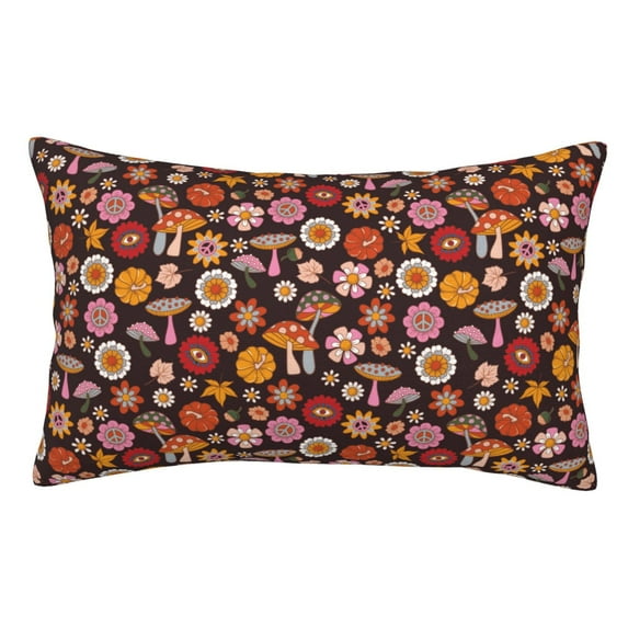 Kll 70s Groovy Hippie Retro Pillow Covers Envelope Closure,Super Soft And Cozy Fuzzy Fleece Pillow Case Cover 20"X30"
