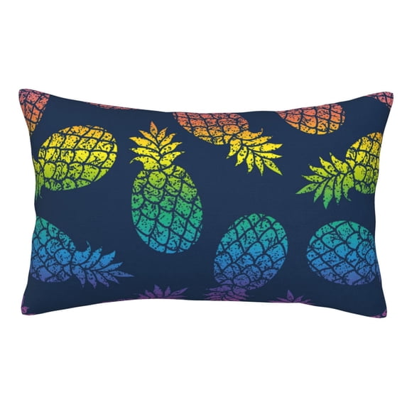 Kll Abstract Bright Pineapple Fruit Retro Pillow Covers Envelope Closure,Super Soft And Cozy Fuzzy Fleece Pillow Case Cover 16"X24"