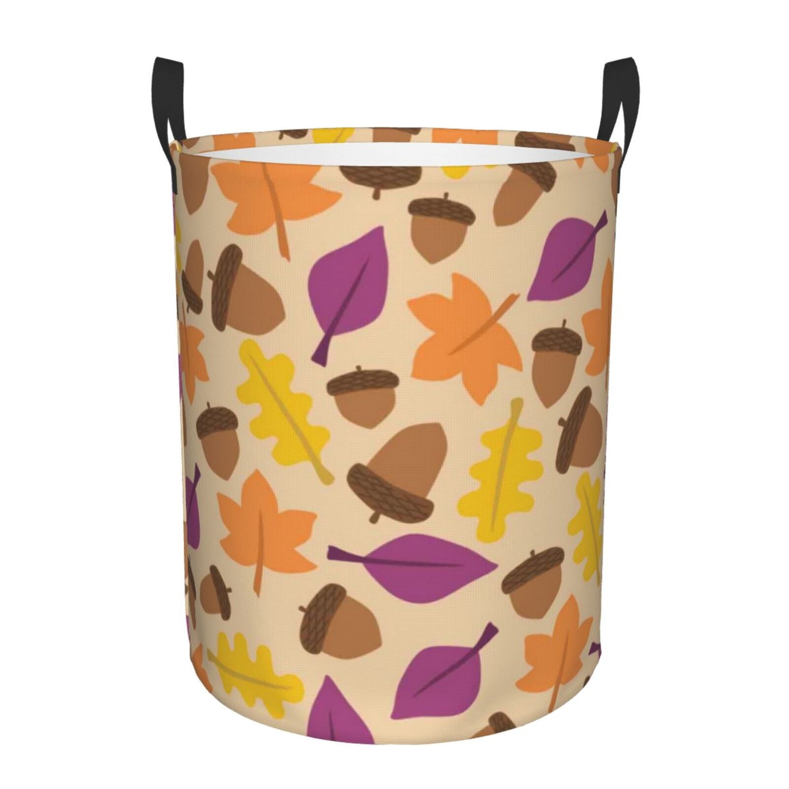 Fall Foldable Kll Acorn Autumn Fall Leaf Leaves Waterproof Foldable Laundry Hamper ...