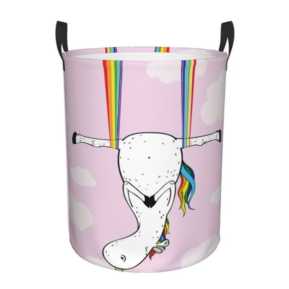 Kll Aerial Yoga For Unicorn Waterproof Foldable Laundry Hamper Bucket With Handles For Storage Bin,Kids Room,Home Organizer (Small)