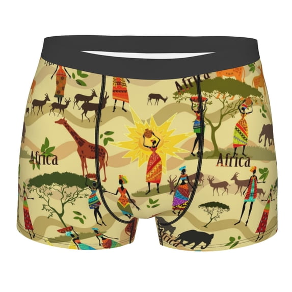 Kll African Men'S Cotton Boxer Briefs Underwear-X-Large