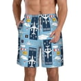 thumbnail image 1 of Kll Airplanes And Aviation Signs Men'S Casual Summer Beach Shorts Hawaiian Shorts With Pockets-Xx-Large, 1 of 9