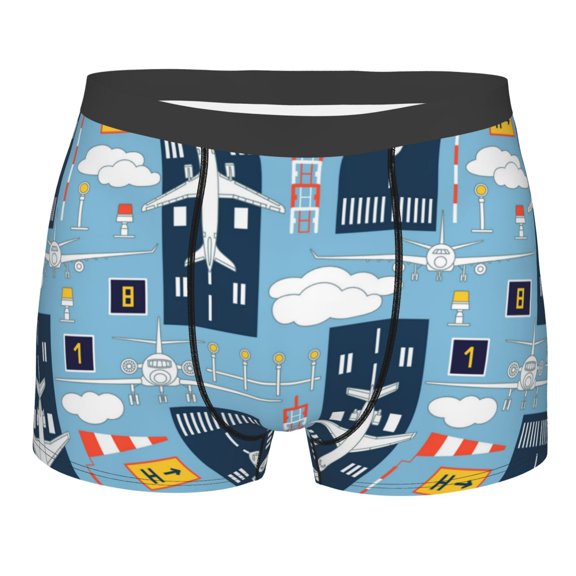Kll Airplanes And Aviation Signs Men'S Cotton Boxer Briefs Underwear-Large