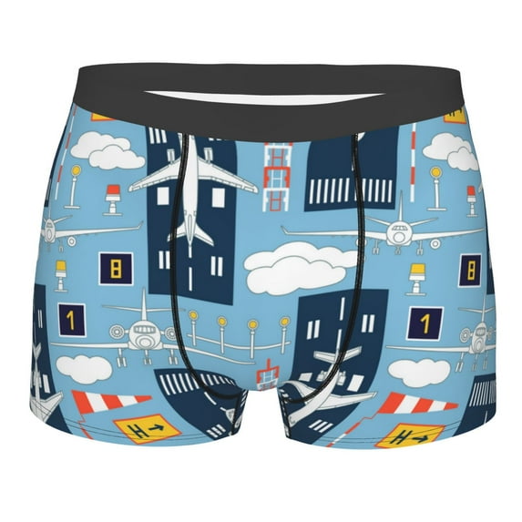 Kll Airplanes And Aviation Signs Men'S Cotton Boxer Briefs Underwear-Small