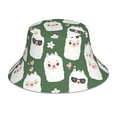 thumbnail image 1 of Kll Alpaca Faces Bucket Hat For Women Men Packable Travel Beach Sun Hat Outdoor Rave Accessories Reflective Fisherman Cap, 1 of 9