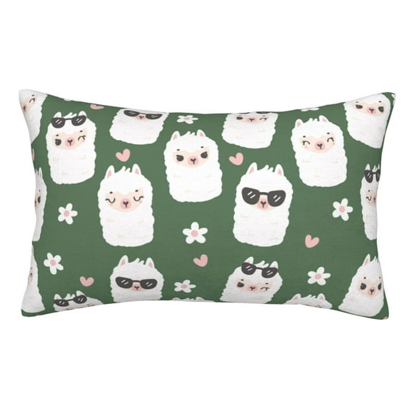 Kll Alpaca Faces Pillow Covers Envelope Closure,Super Soft And Cozy Fuzzy Fleece Pillow Case Cover 16"X24"