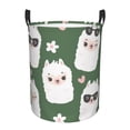 thumbnail image 1 of Kll Alpaca Faces Waterproof Foldable Laundry Hamper Bucket With Handles For Storage Bin,Kids Room,Home Organizer (Small), 1 of 8