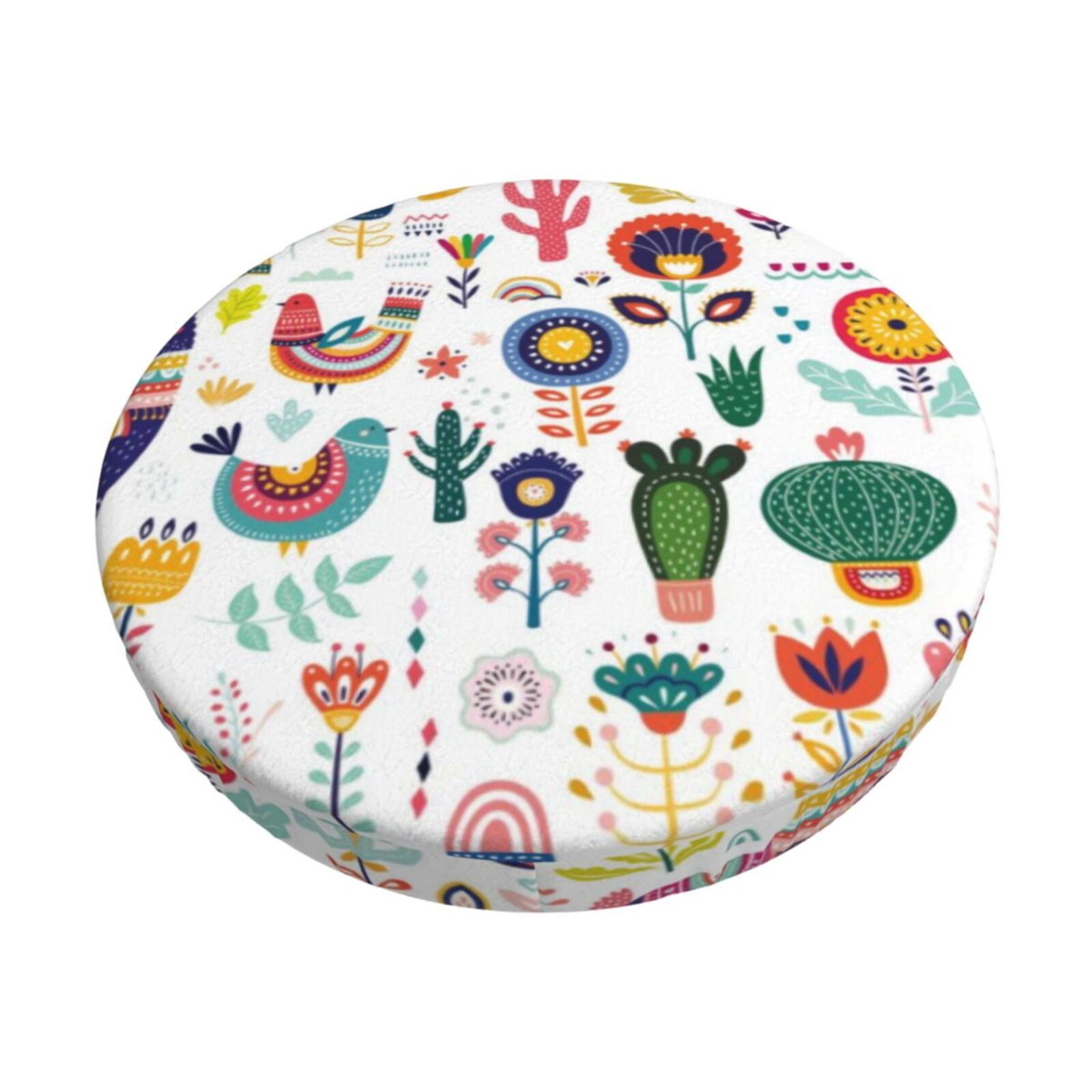 Kll Alpaca Flower Round Bar Chair Cushion Cover 13 Inch,Bar Stool
