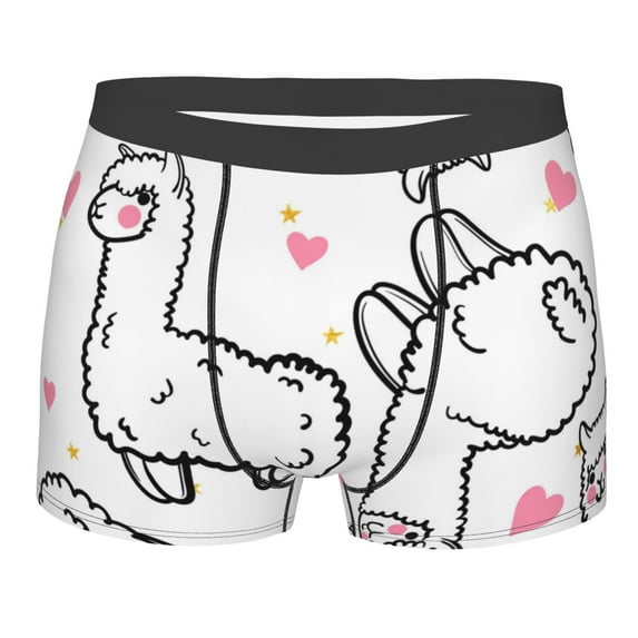 Kll Alpacas And Hearts Men'S Cotton Boxer Briefs Underwear-X-Large
