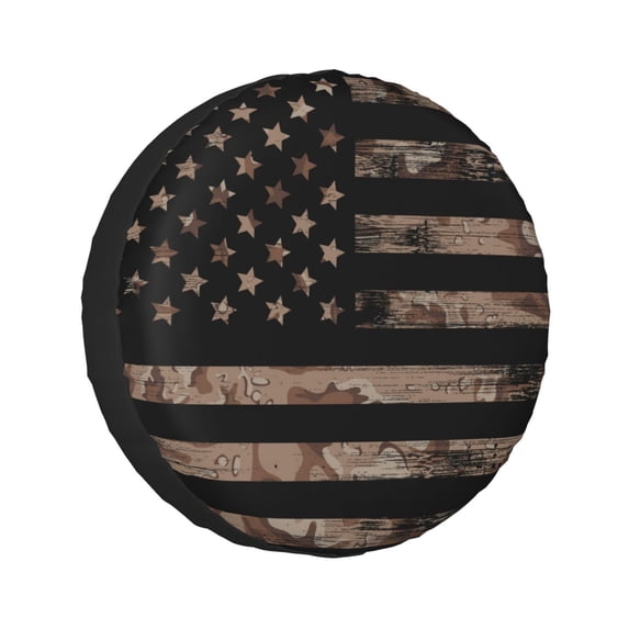 Kll American Flag With Desert Camouflage Tire Cover,Universal Wheel Tire Cover For Trailer, Rv, Suv, Truck,Camper And Many Vehicle,(14 Inch)