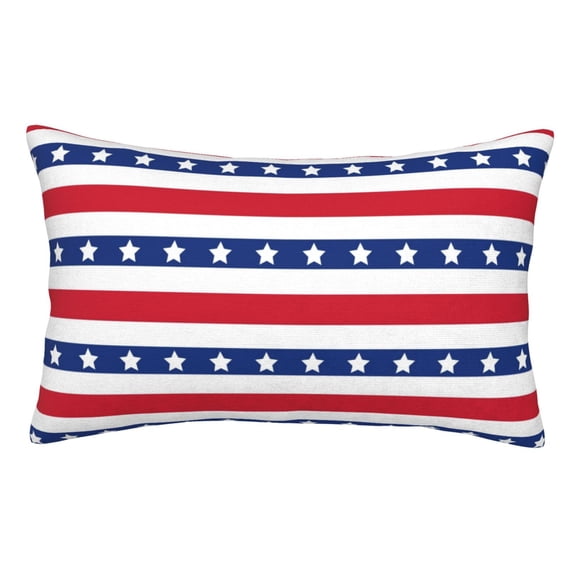 Kll American Patriotic Stars And Stripes Pillow Covers Envelope Closure,Super Soft And Cozy Fuzzy Fleece Pillow Case Cover 20"X30"
