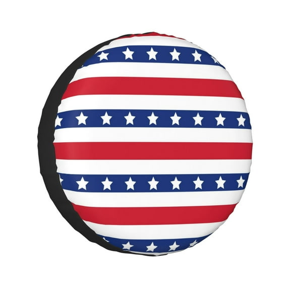 Kll American Patriotic Stars And Stripes Tire Cover,Universal Wheel Tire Cover For Trailer, Rv, Suv, Truck,Camper And Many Vehicle,(14 Inch)