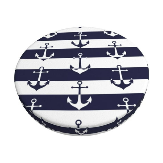 Kll Anchors Round Bar Chair Cushion Cover 13 Inch,Bar Stool Protector With Elastic, Soft Washable