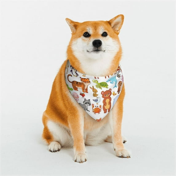 Kll Animal Cartoon Style Dog Bandanas,Triangle Reversible Pet Scarf For Small Medium Large And Extra Large Dogs-Medium