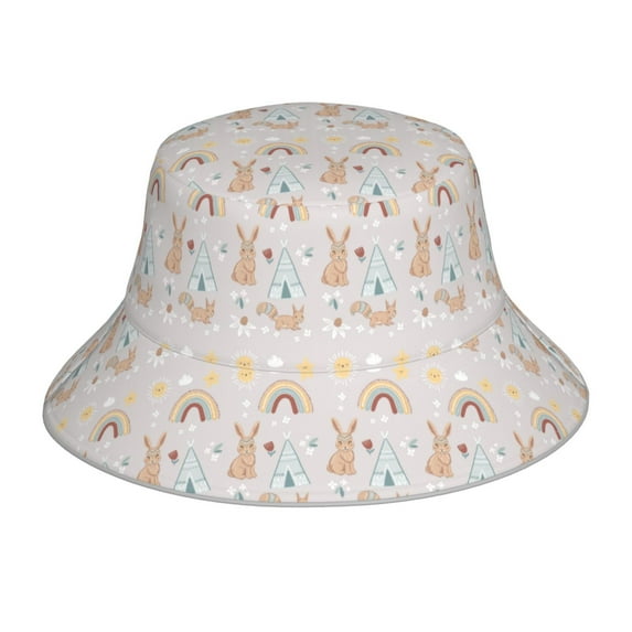 Kll Animals In Tribe Bucket Hat for Women Men Packable Travel Beach Sun Hat Outdoor Rave Accessories Reflective Fisherman Cap