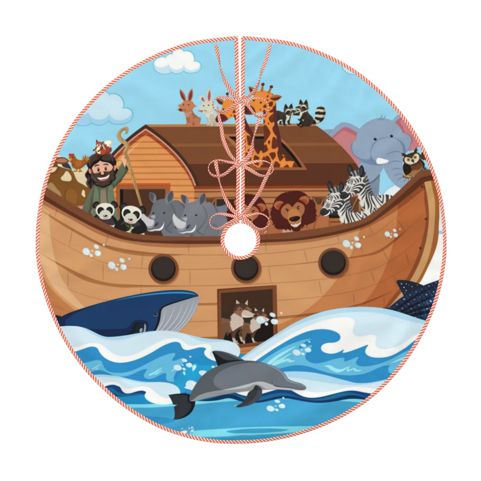 Kll Animals On Noah'S Ark Christmas Tree Skirt 36",Party Decorations