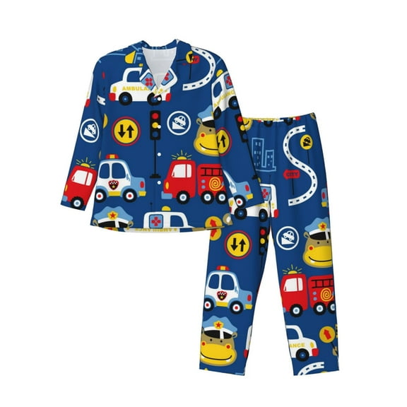 Kll Animals Rescue Team Sleepwear Mens Flannel Pajamas,Long Cotton Pj Set