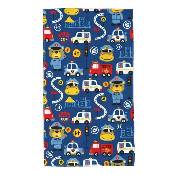 Kll Animals Rescue Team Ultra Absorbent & Soft Hand Towels For Bath, Hand, Face, Gym And Spa-27.5x16in