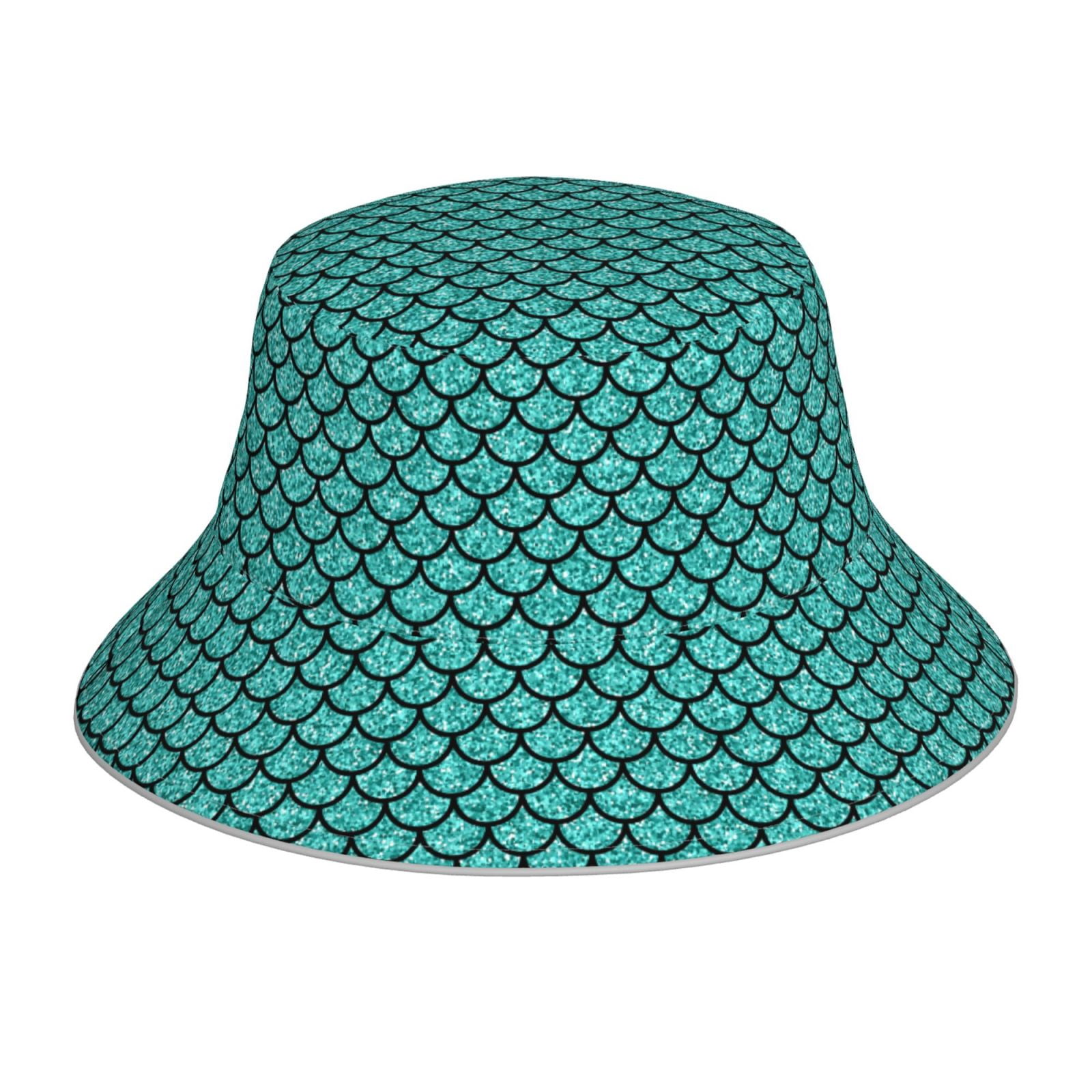 Kll Aquamarine Glitter Bucket Hat For Women Men Packable  display picture 2