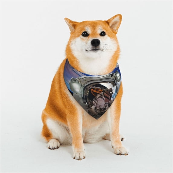 Kll Astronaut In Outer Space Dog Bandanas,Triangle Reversible Pet Scarf For Small Medium Large And Extra Large Dogs-Medium