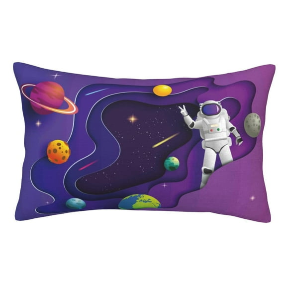 Kll Astronaut Pillow Covers Envelope Closure,Super Soft And Cozy Fuzzy Fleece Pillow Case Cover 14"X20"