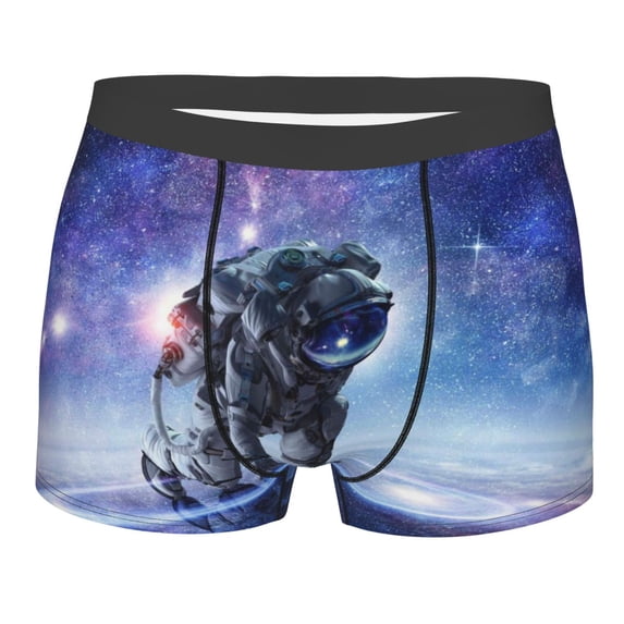Kll Astronauts Start Running Men'S Cotton Boxer Briefs Underwear-Small