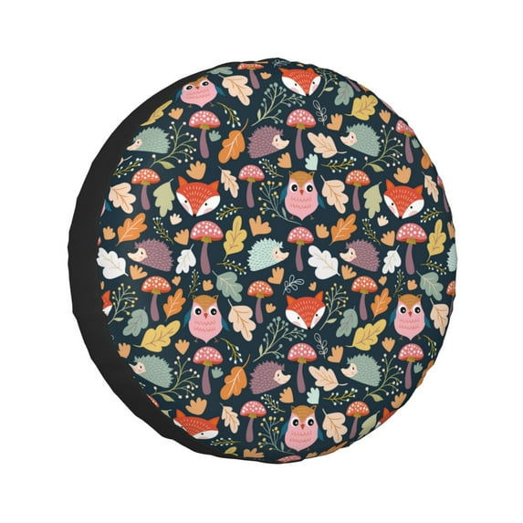 Kll Autumn Fox Owl Tire Cover,Universal Wheel Tire Cover For Trailer, Rv, Suv, Truck,Camper And Many Vehicle,(17 Inch)