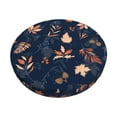 thumbnail image 1 of Kll Autumn Leaves With Blue Round Bar Chair Cushion Cover 14 Inch,Bar Stool Protector With Elastic, Soft Washable, 1 of 7