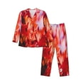 thumbnail image 1 of Kll Autumn Maple Leaves Sleepwear Mens Flannel Pajamas,Long Cotton Pj Set, 1 of 9