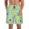 thumbnail image 1 of Kll Avocado And Hearts Men'S Casual Summer Beach Shorts Hawaiian Shorts With Pockets-Xx-Large, 1 of 9