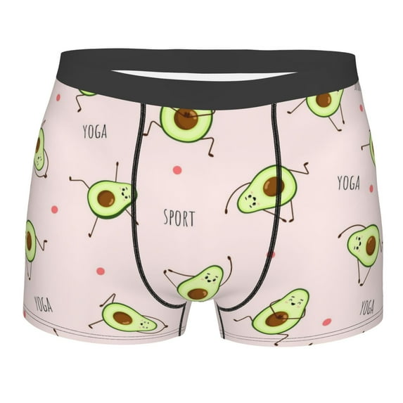 Kll Avocado Doing Sport Yoga Men'S Cotton Boxer Briefs Underwear-Small