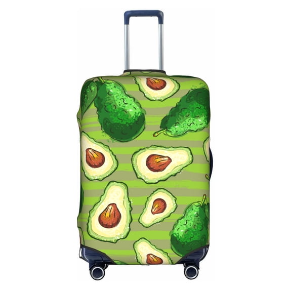 Kll Avocado Green Striped Luggage Cover Suitcase Cover Suitcase Protector (Luggage not included)-Medium
