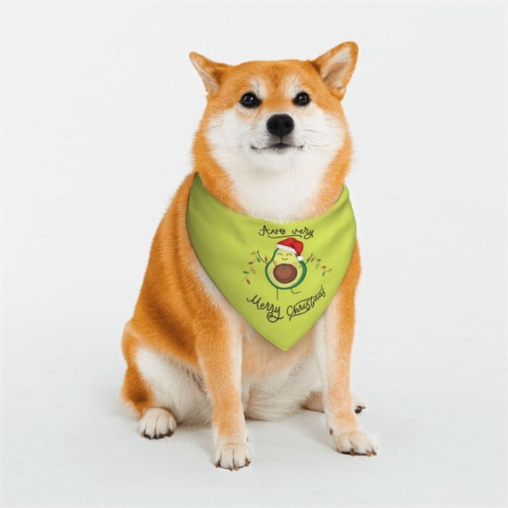 Kll Avocado Merry Christmas Dog Bandanas,Triangle Reversible Pet Scarf For Small Medium Large And Extra Large Dogs-Large