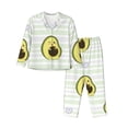 thumbnail image 1 of Kll Avocado Of A Hear Print Women'S Long Sleeve Pajamas With Pants Sleepwear Loungewear 2 Set-Xx-Large, 1 of 9