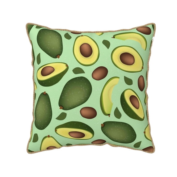 Kll Avocado With Seeds Decorative Throw Pillow Covers Velvet Soft For Couch Sofa Bedroom Living Room Outdoor -18"X18"