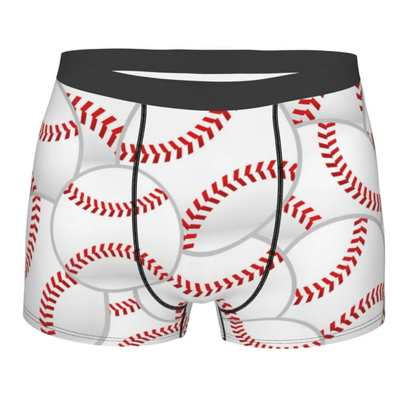 Kll Baseballs Men'S Cotton Boxer Briefs Underwear-X-Large