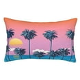 thumbnail image 1 of Kll Beach With Palm Trees Pillow Covers Envelope Closure,Super Soft And Cozy Fuzzy Fleece Pillow Case Cover 14"X20", 1 of 9