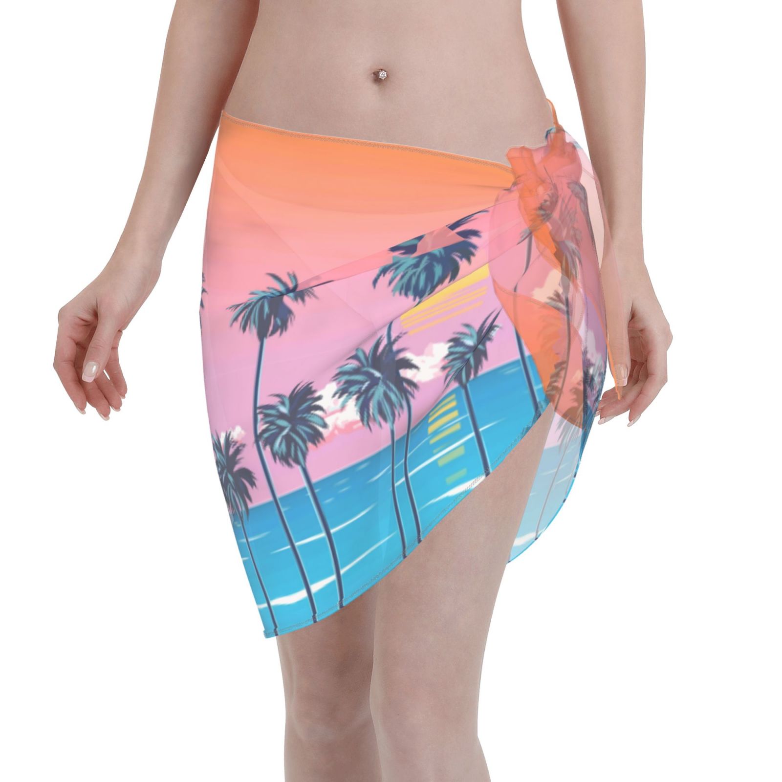CHICGAL Pareo Sarong In Chiffon Per Donna - Copricostume Trasparente, Gonna Avvolgente, Taglie S-2XL, Colore Blu Scuro, XL