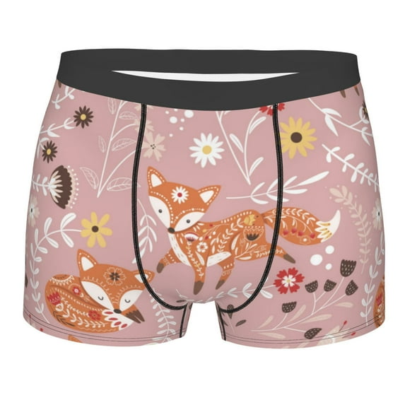 Kll Beautiful Fox Men'S Cotton Boxer Briefs Underwear-Large