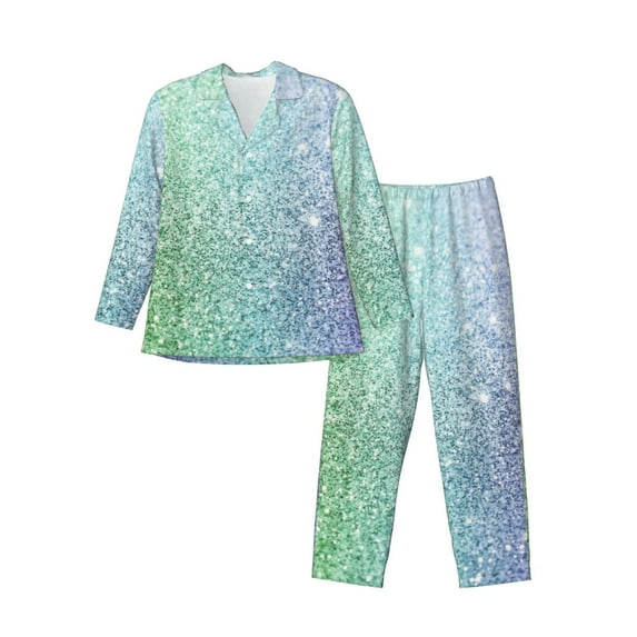 Kll Beautiful Glitter Sleepwear Mens Flannel Pajamas,Long Cotton Pj Set