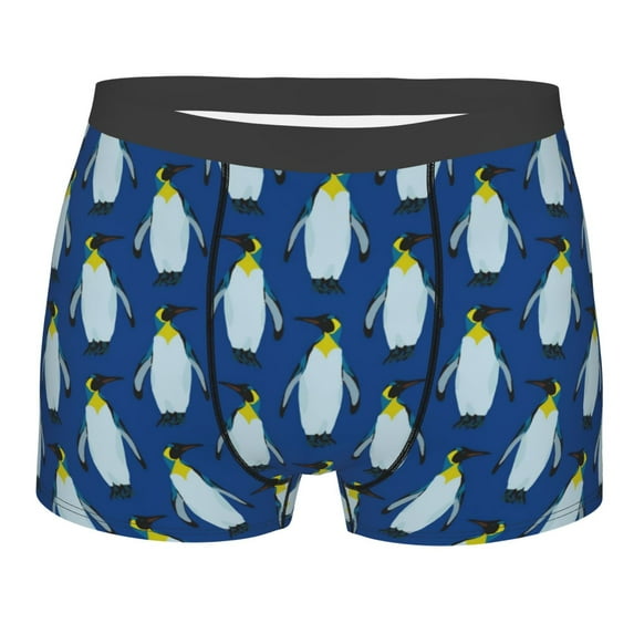 Kll Beautiful King Penguin Pattern Men'S Cotton Boxer Briefs Underwear-Xx-Large