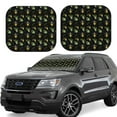 thumbnail image 1 of Kll Bee Floral Windshield Sun Shade 2-Piece Foldable Car Front Window Sunshade For Most Sedans Suv Truck - Auto Sun Blocker Visor Protector Blocks Max Uv Rays - Large, 1 of 7