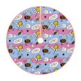 thumbnail image 1 of Kll Bees And Daisies Striped Christmas Tree Skirt 48",Party Decorations Farmhouse For Christmas Decorations Holiday Party, 1 of 8