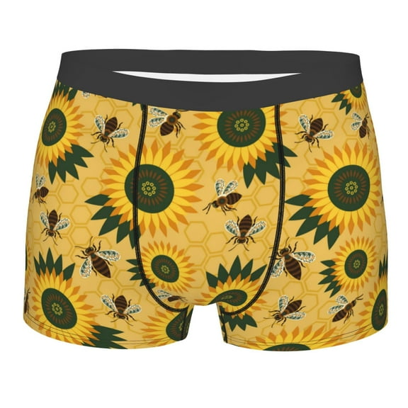 Kll Bees And Sunflowers Men'S Cotton Boxer Briefs Underwear-Xx-Large