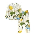 thumbnail image 1 of Kll Bees Collecting Nectar Print Women'S Long Sleeve Pajamas With Pants Sleepwear Loungewear 2 Set-Small, 1 of 9