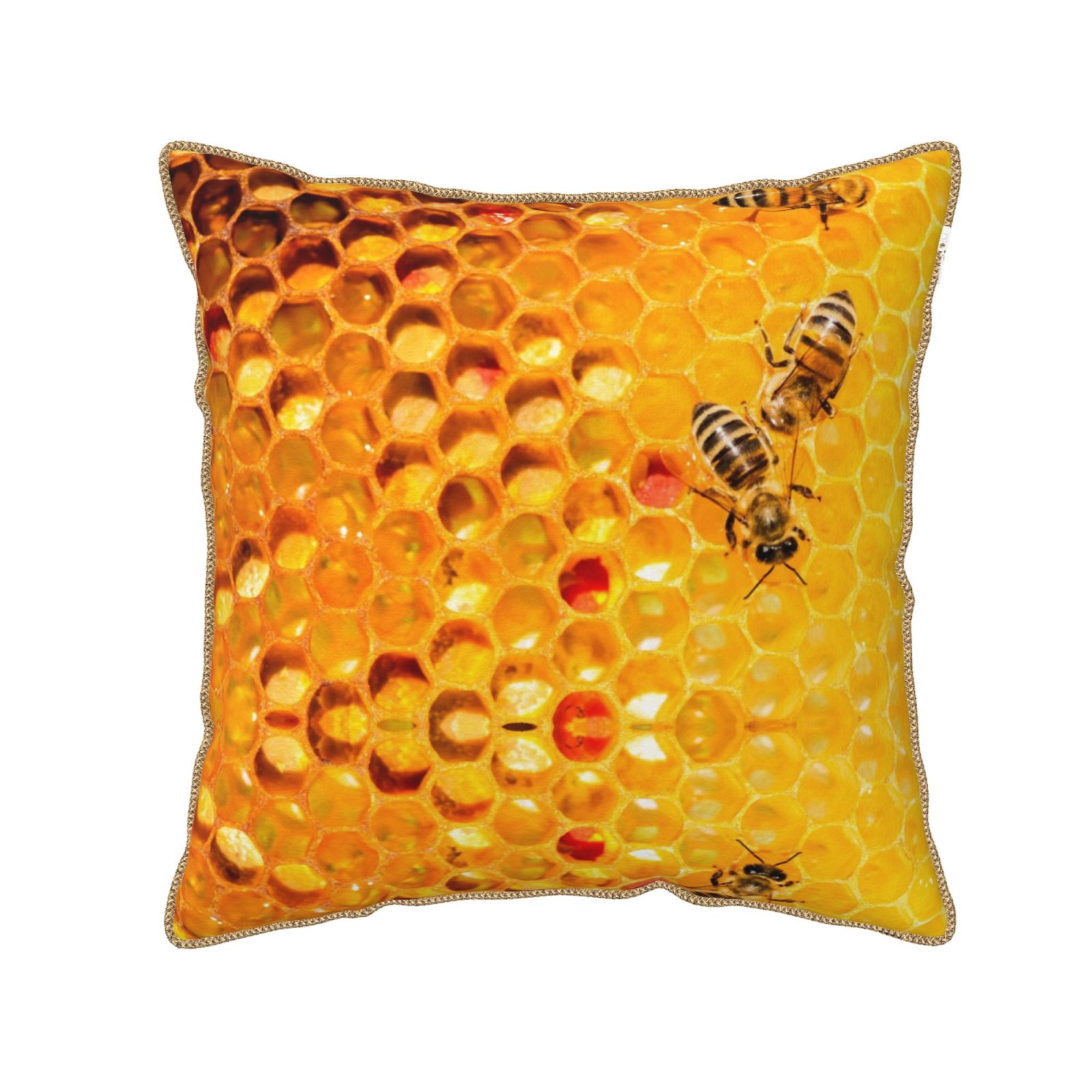 Kll Bees On Hive Honeycomb Decorative Throw Pillow Covers Velvet Soft ...