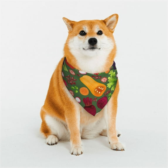 Kll Begetable Dog Bandanas,Triangle Reversible Pet Scarf For Small Medium Large And Extra Large Dogs-Medium