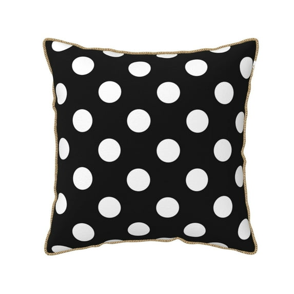 Kll Black And White Polka Dot Decorative Throw Pillow Covers Velvet Soft For Couch Sofa Bedroom Living Room Outdoor -18"X18"